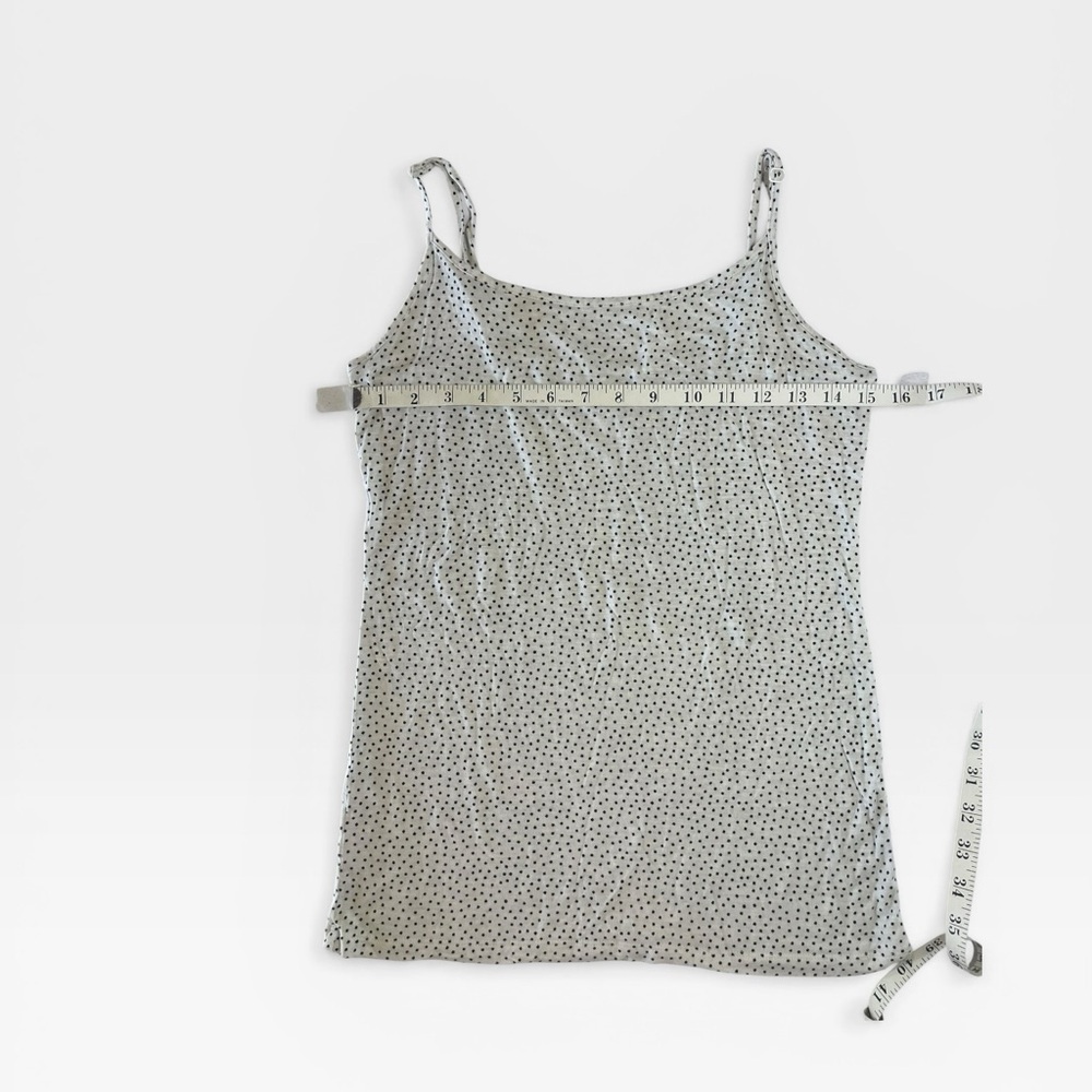Women’s White Polka Dot Spaghetti Strap Tank Top - Picture 8 of 8